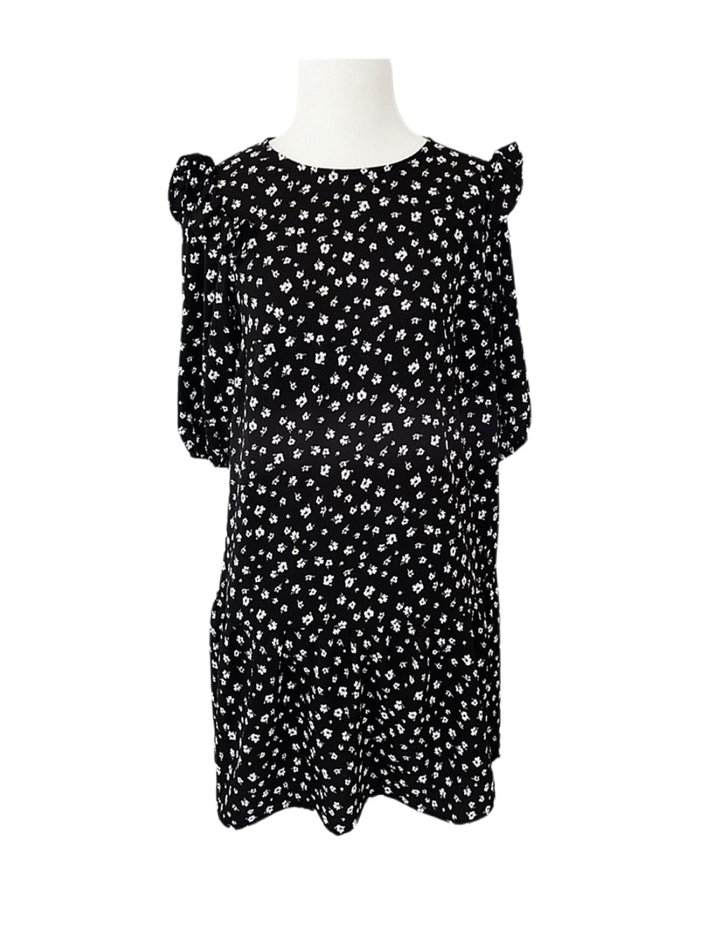 H&M Women's Black Floral Mini Dress Size Small